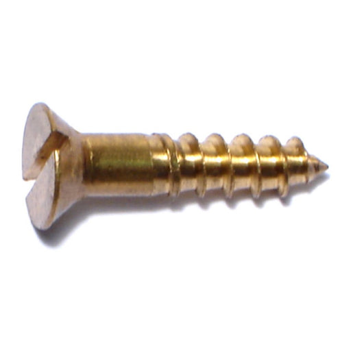 #12 x 1" Brass Slotted Flat Head Wood Screws