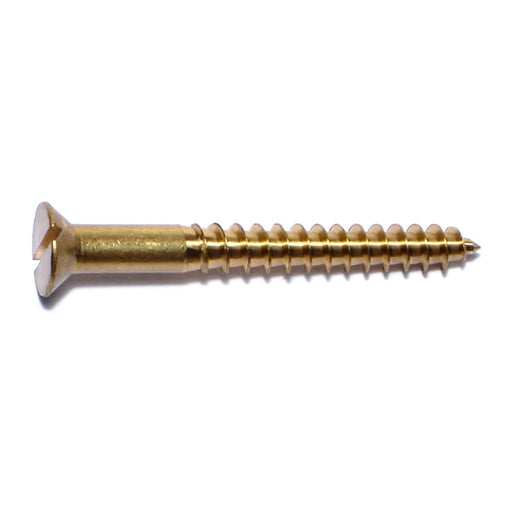 #12 x 2" Brass Slotted Flat Head Wood Screws