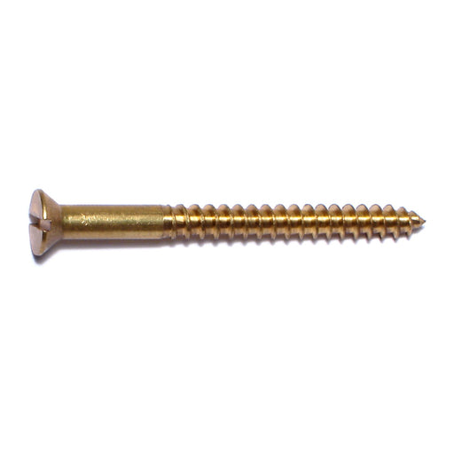 #12 x 2-1/2" Brass Slotted Flat Head Wood Screws