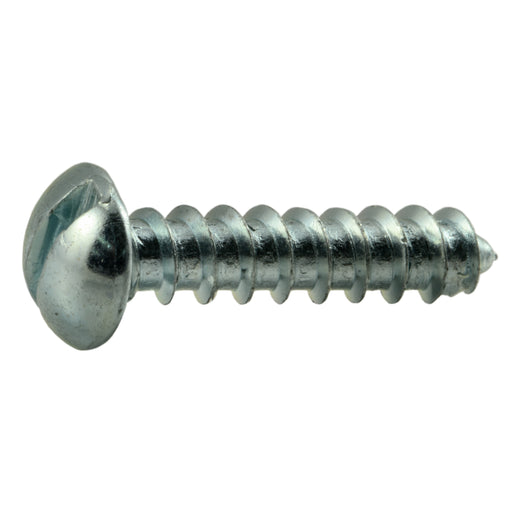 #12 x 1" Zinc Plated Steel Slotted Round Head Wood Screws