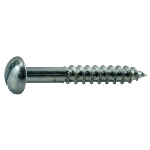 #12 x 1-1/2" Zinc Plated Steel Slotted Round Head Wood Screws