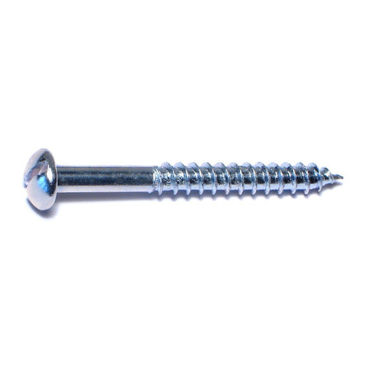 #12 x 2" Zinc Plated Steel Slotted Round Head Wood Screws