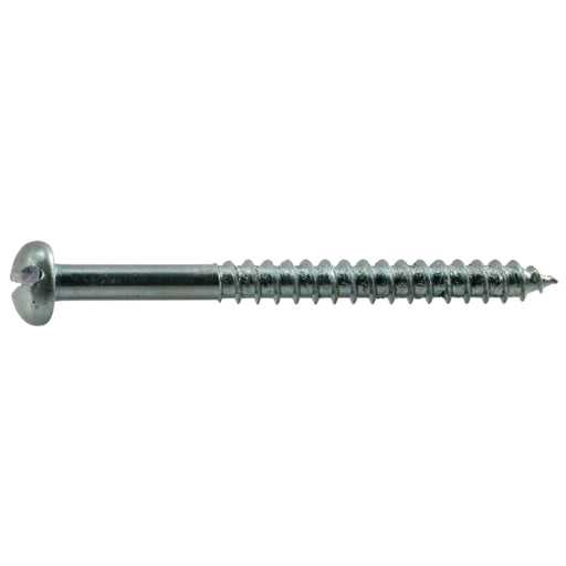 #12 x 2-1/2" Zinc Plated Steel Slotted Round Head Wood Screws