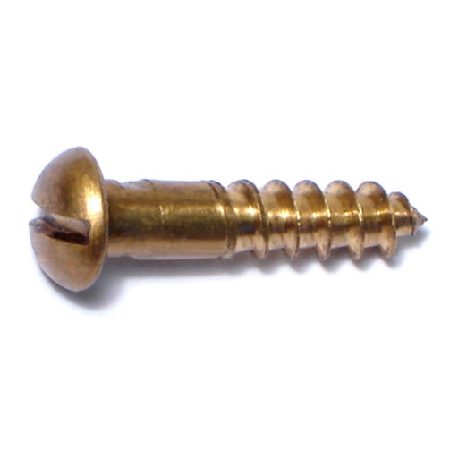 #12 x 1" Brass Slotted Round Head Wood Screws