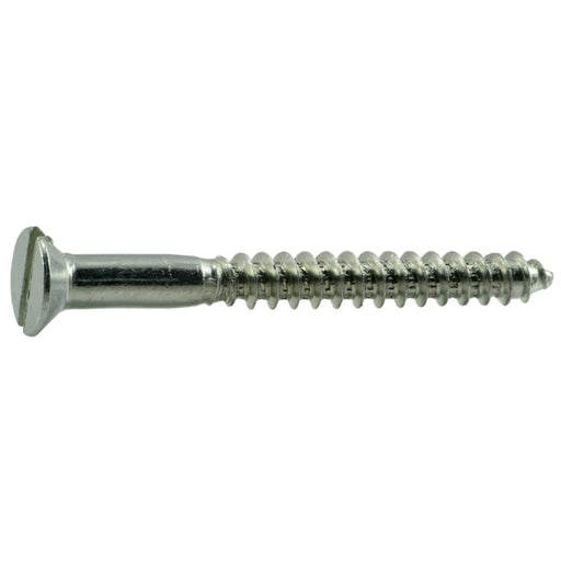 #10 x 2" Zinc Plated Steel Slotted Flat Head Wood Screws