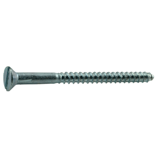 #10 x 2-1/2" Zinc Plated Steel Slotted Flat Head Wood Screws