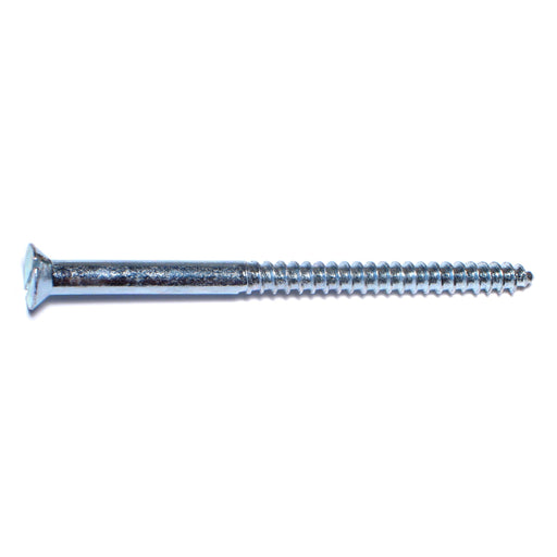 #10 x 3" Zinc Plated Steel Slotted Flat Head Wood Screws