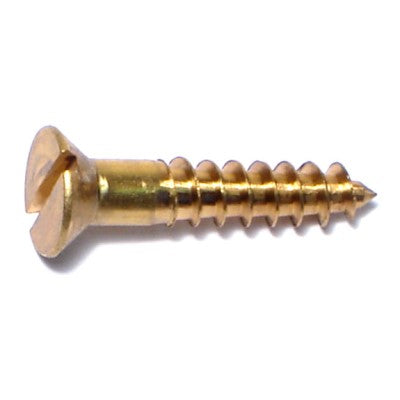 #10 x 1" Brass Slotted Flat Head Wood Screws