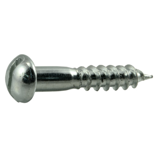 #10 x 1" Zinc Plated Steel Slotted Round Head Wood Screws