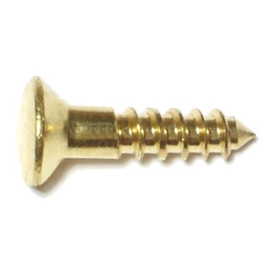 #6 x 5/8" Brass Slotted Oval Head Wood Screws