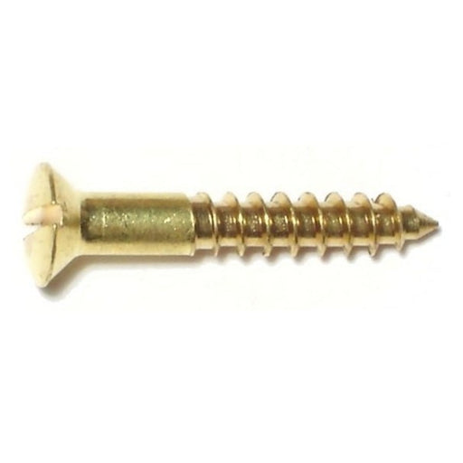 #6 x 7/8" Brass Slotted Oval Head Wood Screws