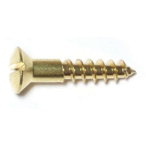 #8 x 7/8" Brass Slotted Oval Head Wood Screws