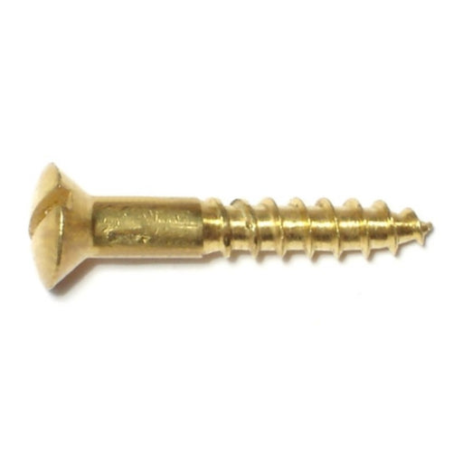 #8 x 1" Brass Slotted Oval Head Wood Screws