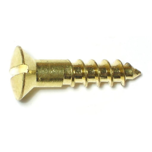 #12 x 1" Brass Slotted Oval Head Wood Screws