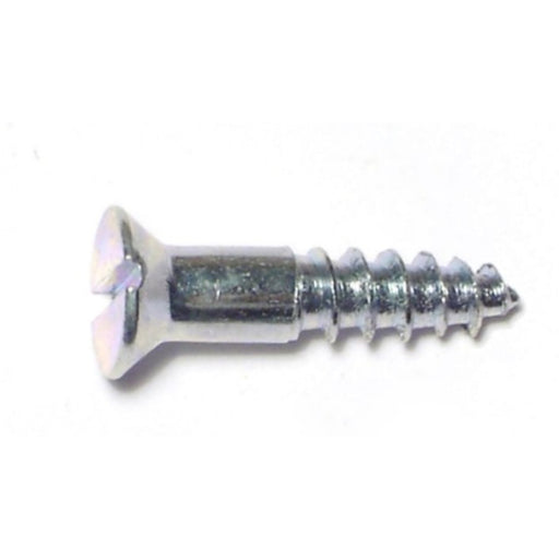 #8 x 3/4" Zinc Plated Steel Slotted Flat Head Wood Screws