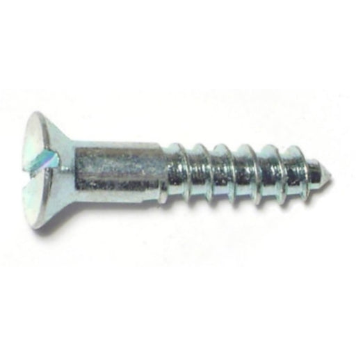 #8 x 7/8" Zinc Plated Steel Slotted Flat Head Wood Screws