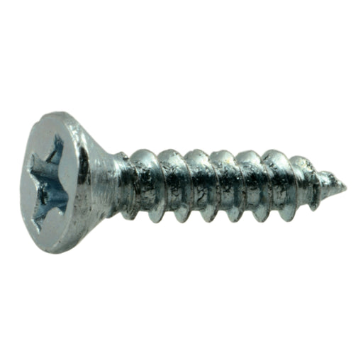 #5 x 5/8" Zinc Plated Steel Phillips Flat Head Wood Screws