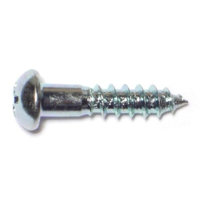 #8 x 3/4" Zinc Plated Steel Phillips Round Head Wood Screws