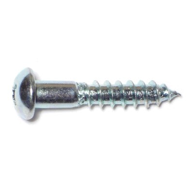 #10 x 1" Zinc Plated Steel Phillips Round Head Wood Screws