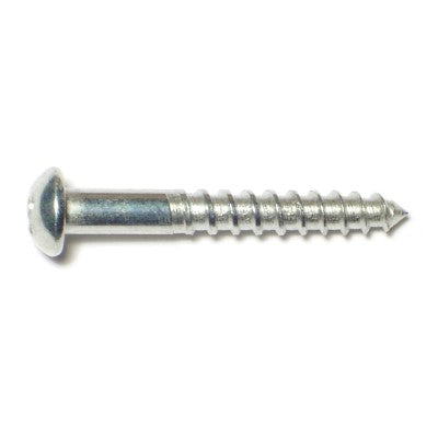 #8 x 1-1/4" Zinc Plated Steel Phillips Round Head Wood Screws