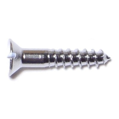 #6 x 3/4" Zinc Plated Steel Slotted Flat Head Wood Screws