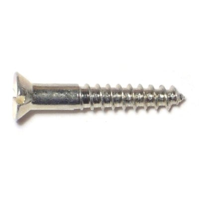 #6 x 7/8" Zinc Plated Steel Slotted Flat Head Wood Screws