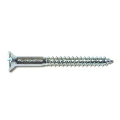 #6 x 1-1/4" Zinc Plated Steel Slotted Flat Head Wood Screws