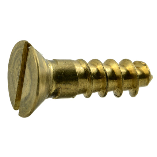 #6 x 1/2" Brass Slotted Flat Head Wood Screws