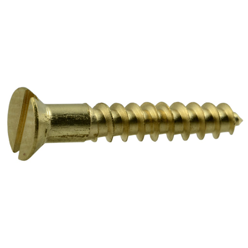 #6 x 7/8" Brass Slotted Flat Head Wood Screws