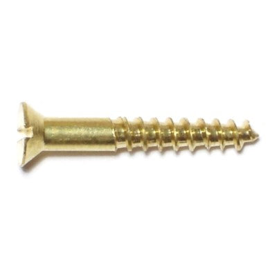 #6 x 1" Brass Slotted Flat Head Wood Screws