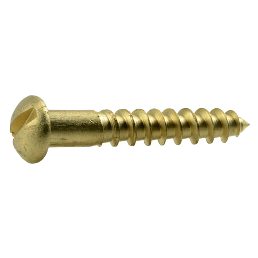 #6 x 7/8" Brass Slotted Round Head Wood Screws