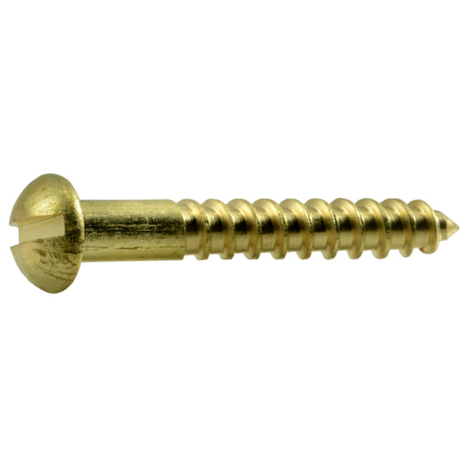 #6 x 1" Brass Slotted Round Head Wood Screws