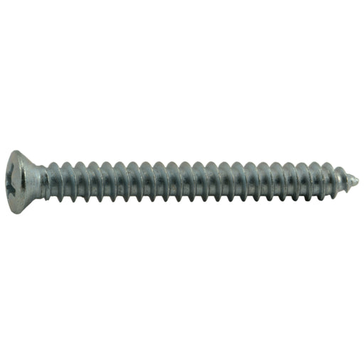 #8 x 1-1/2" Zinc Plated Steel Phillips Oval Trim Head Sheet Metal Screws