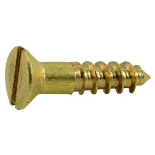 #4 x 1/2" Brass Slotted Flat Head Wood Screws