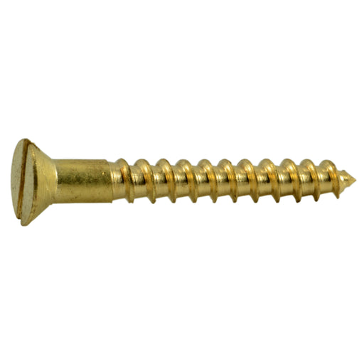 #4 x 7/8" Brass Slotted Flat Head Wood Screws