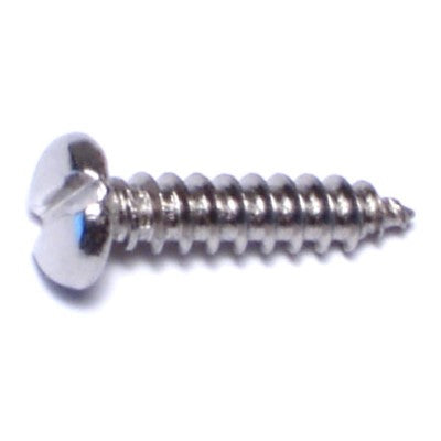 #4 x 1/2" 18-8 Stainless Steel Slotted Pan Head Sheet Metal Screws