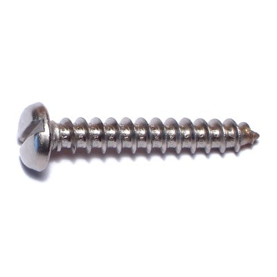 #10 x 1-1/4" 18-8 Stainless Steel Slotted Pan Head Sheet Metal Screws