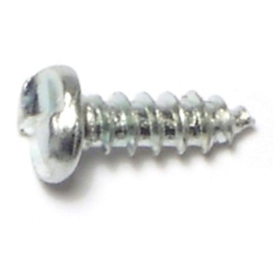 #8 x 1/2" Zinc Plated Steel One-Way Slotted Pan Head Sheet Metal Screws