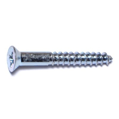 #4 x 7/8" Zinc Plated Steel Phillips Flat Head Wood Screws