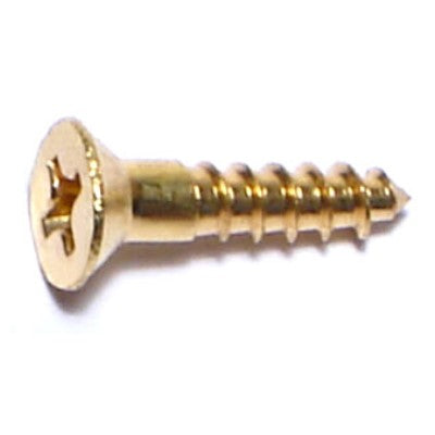 #6 x 5/8" Brass Phillips Flat Head Wood Screws