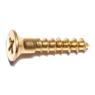 #8 x 7/8" Brass Phillips Flat Head Wood Screws