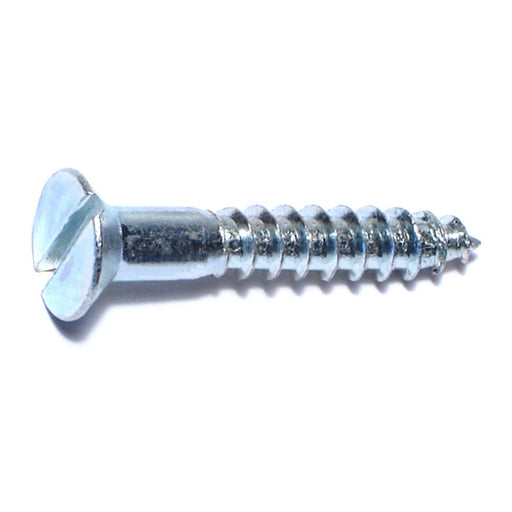 #14 x 1-1/2" Zinc Plated Steel Slotted Flat Head Wood Screws