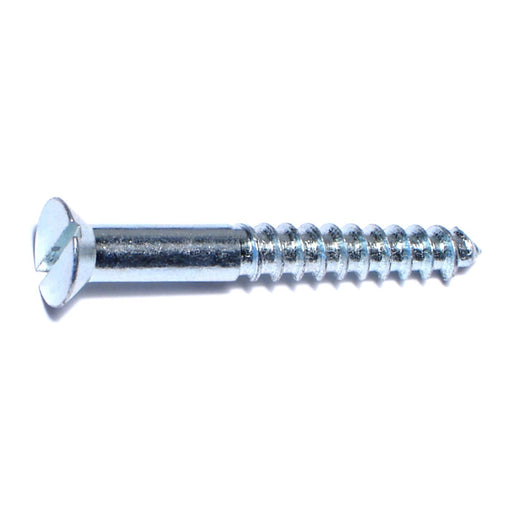 #14 x 2" Zinc Plated Steel Slotted Flat Head Wood Screws