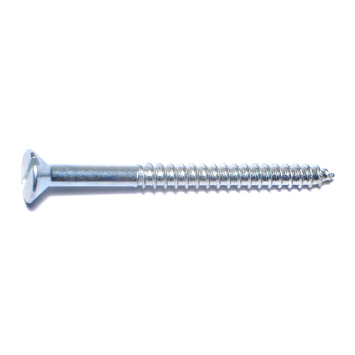 #14 x 3" Zinc Plated Steel Slotted Flat Head Wood Screws