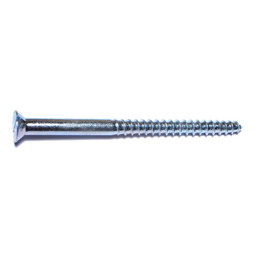 #14 x 3-1/2" Zinc Plated Steel Slotted Flat Head Wood Screws