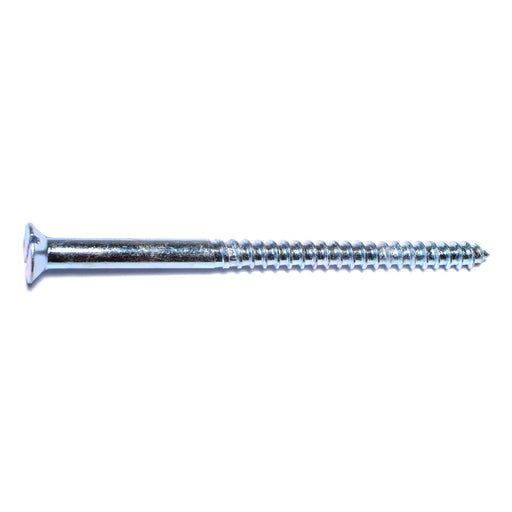 #14 x 4" Zinc Plated Steel Slotted Flat Head Wood Screws