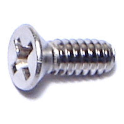 #6-32 x 3/8" 18-8 Stainless Steel Coarse Thread Phillips Flat Head Machine Screws