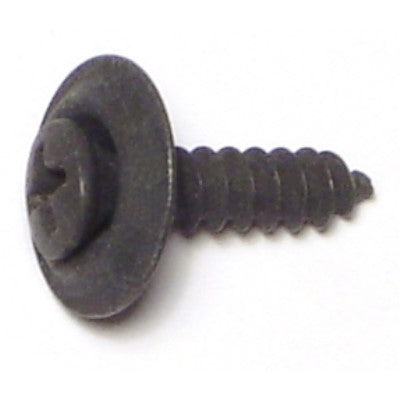 #8 x 5/8" Black Phosphate Steel Phillips Oval Trim Washer Head Sheet Metal Screws