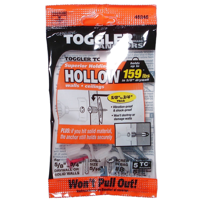 5/8" to 3/4" Toggler Hollow Wall Anchors