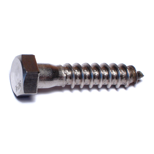 3/8" x 1-3/4" 18-8 Stainless Steel Hex Head Lag Screws